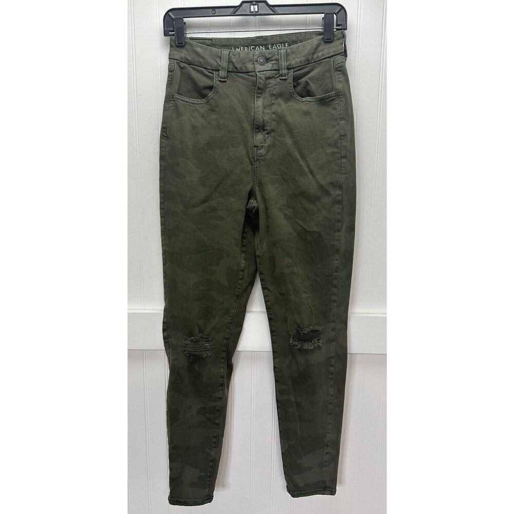 American Eagle Jegging Curvy Super Hi-Rise 8 Green Camo Next Level Stretch Jeans